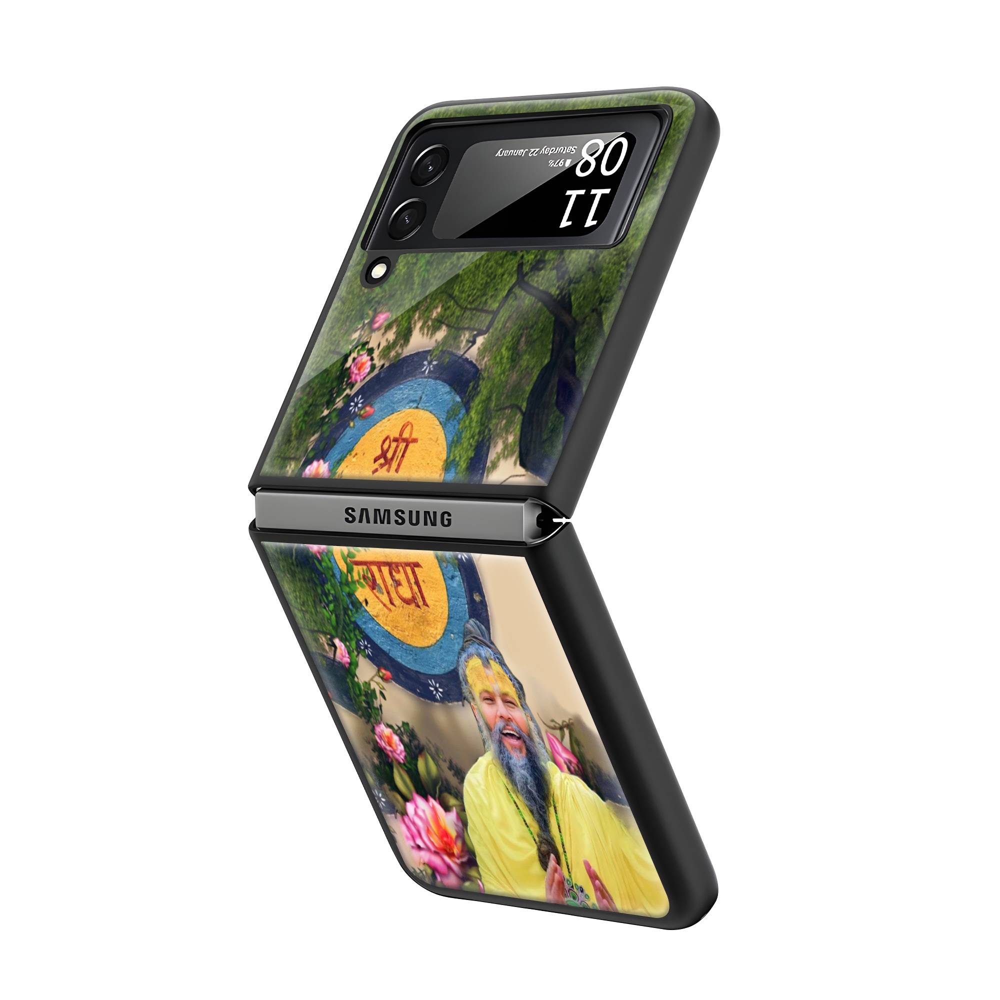 Shri Radha Samsung Z Flip Glass Case - Image 2