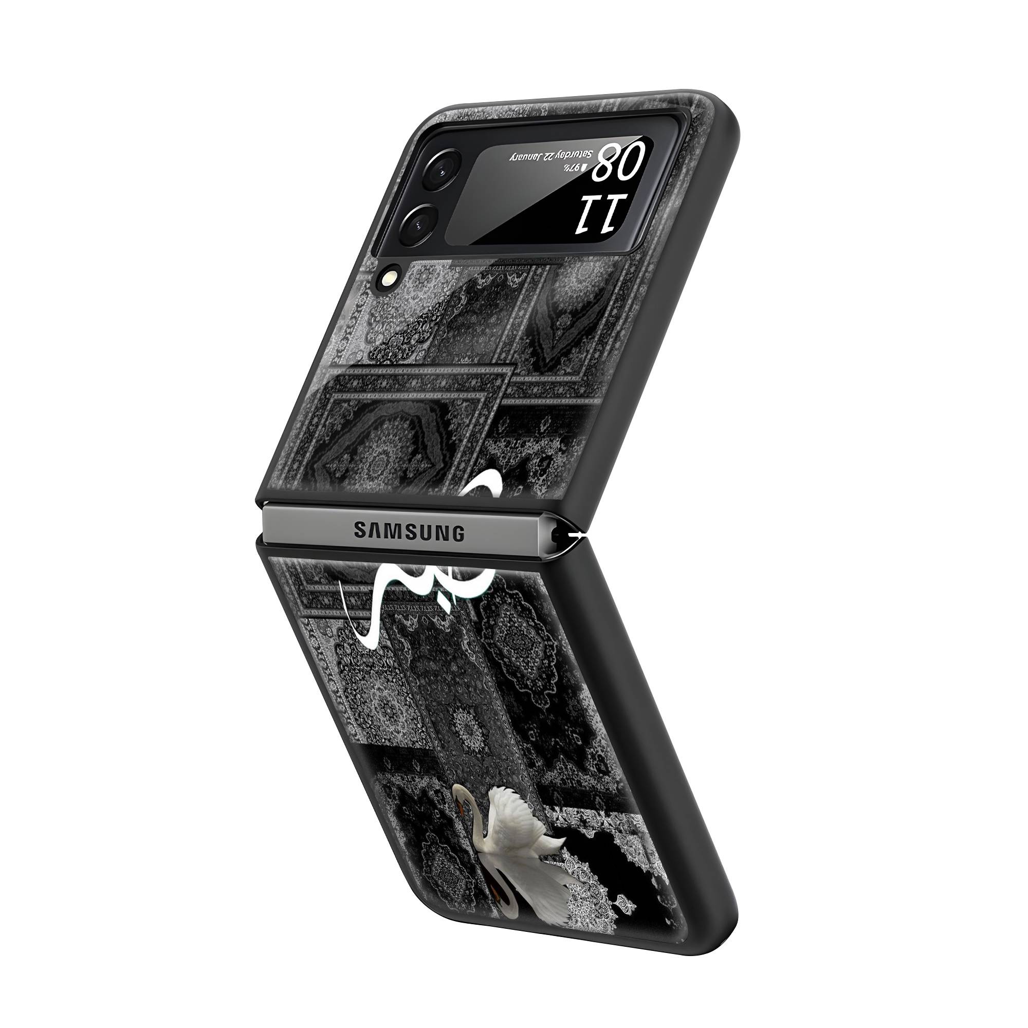 Sabr Monochrome Samsung Z Flip Glass Case - Image 2