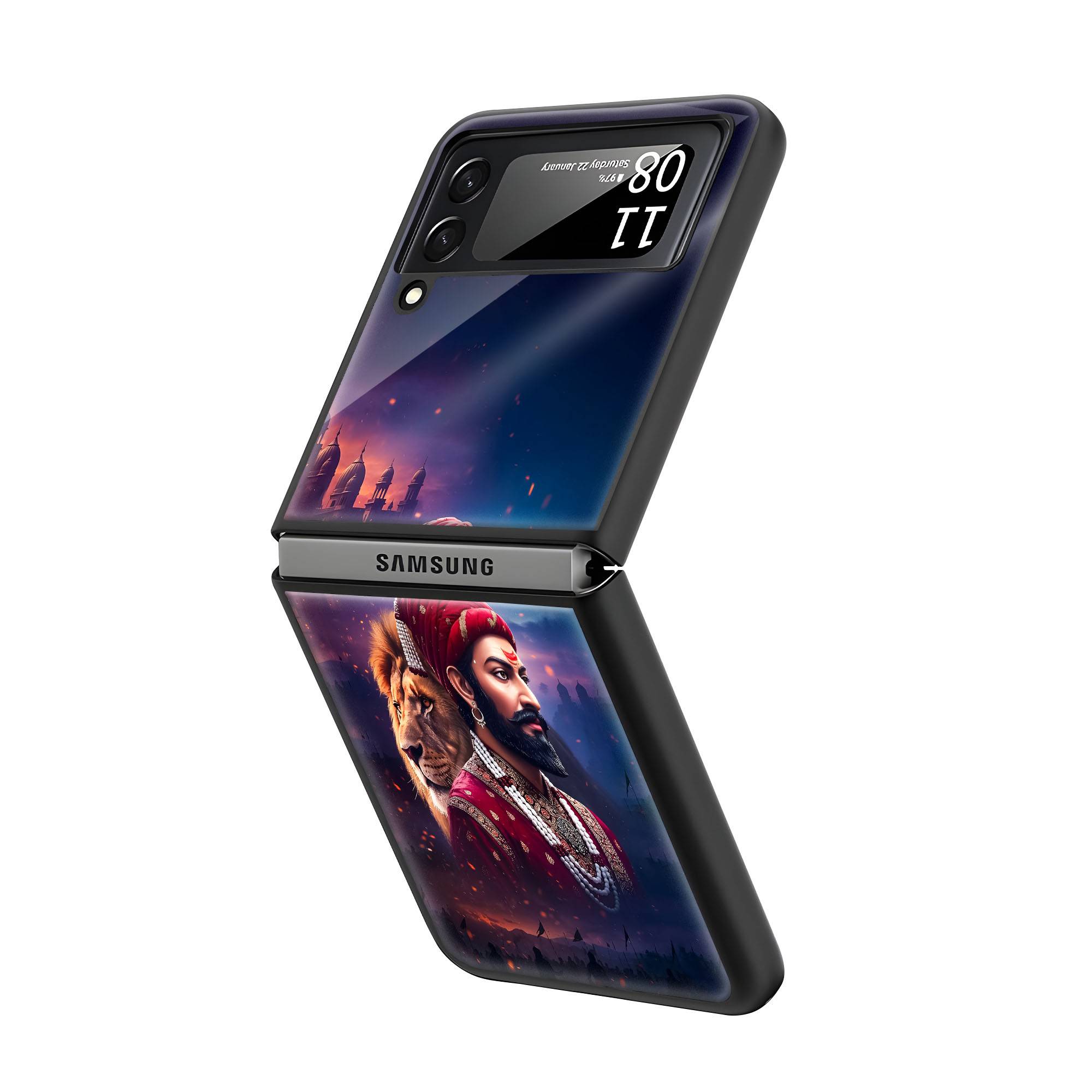 Lion Of Swarajya Samsung Z Flip Glass Case - Image 3