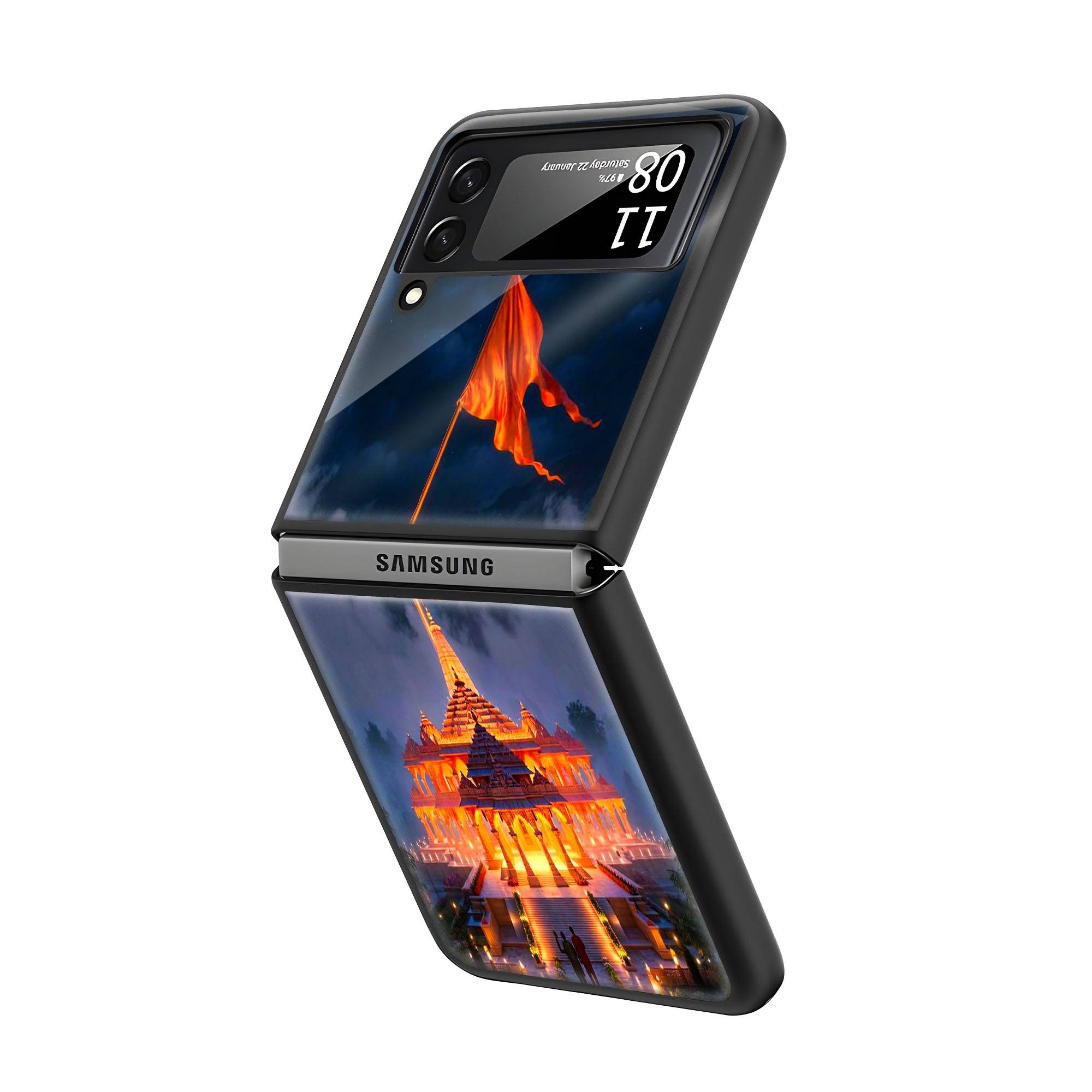 Ram Mandir Samsung Z Flip Glass Case - Image 2