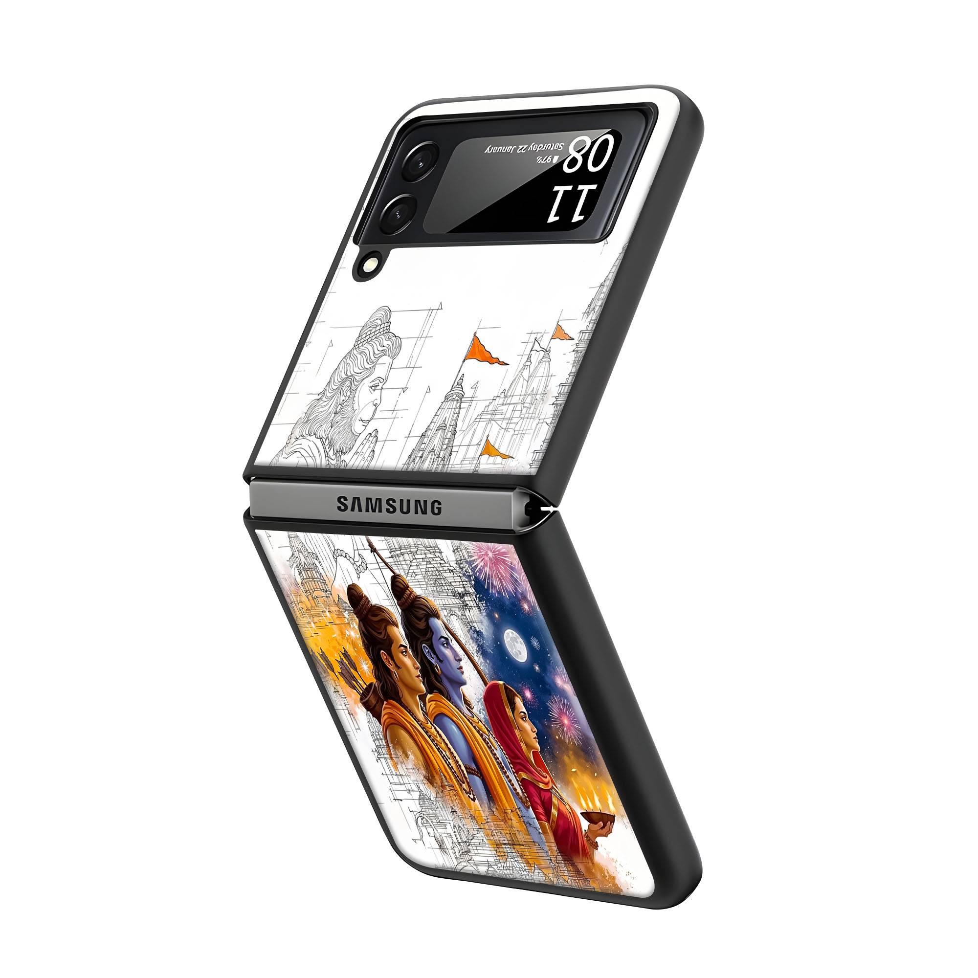 Ram Darbar Samsung Z Flip Glass Case - Image 2