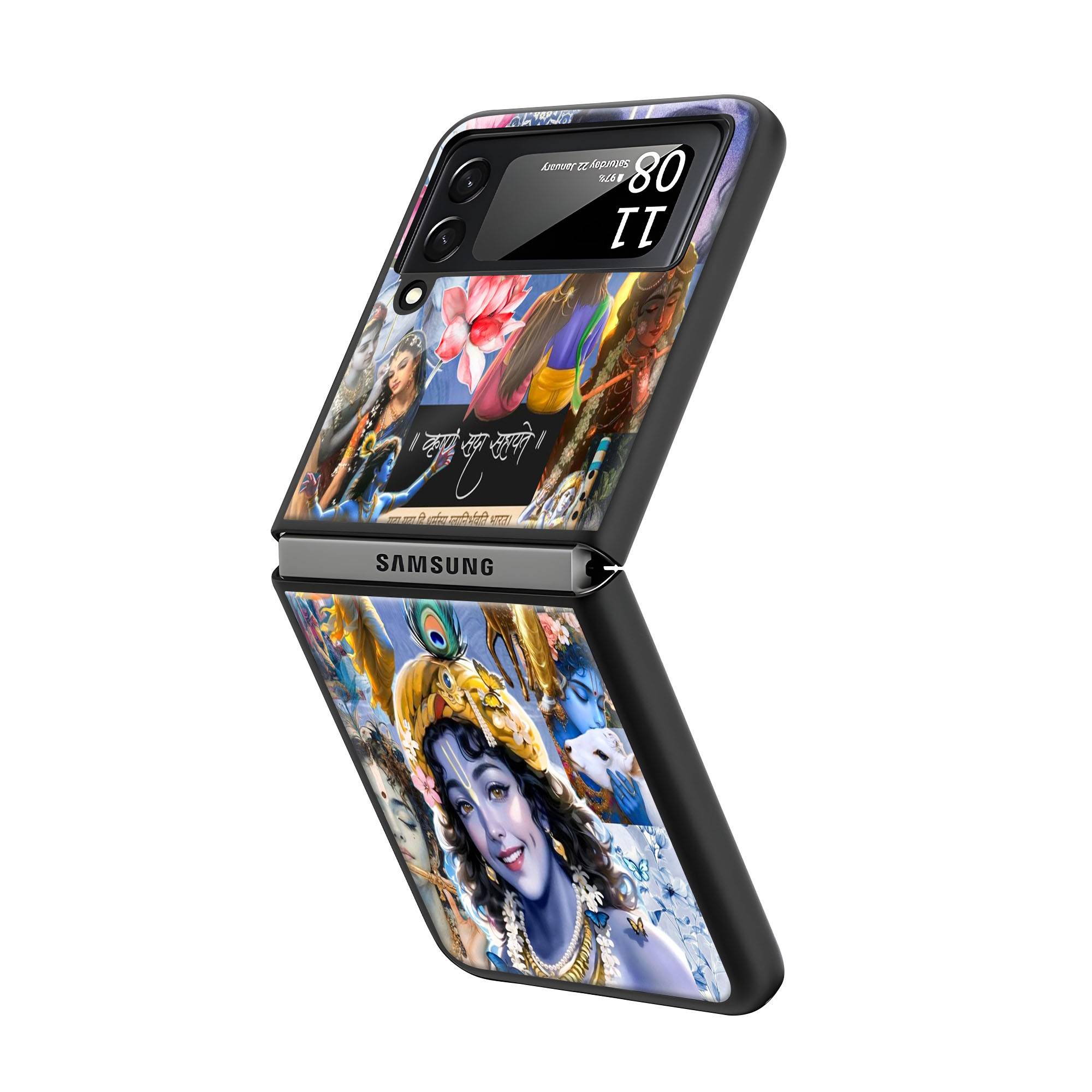 Krishna Aesthetic Samsung Z Flip Glass Case - Image 2