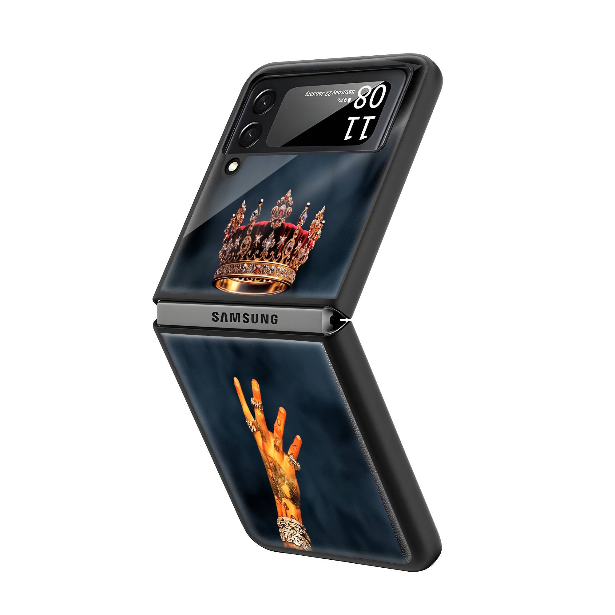 Ornate Crown Samsung Z Flip Glass Case - Image 2