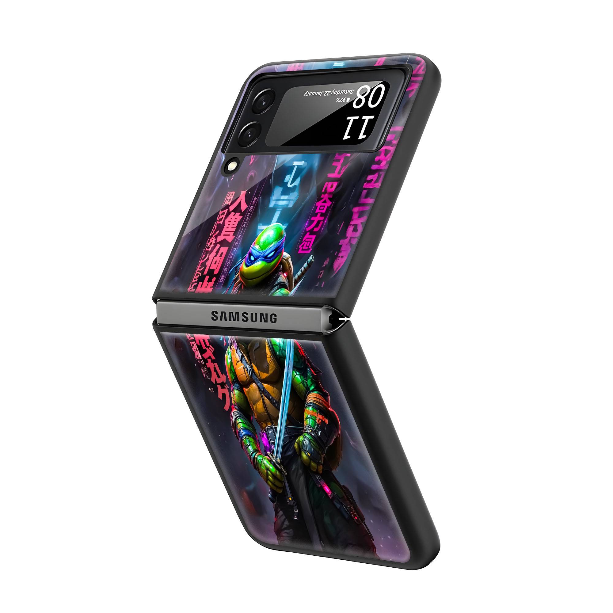 Ninja Turtle Samsung Z Flip Glass Case - Image 2