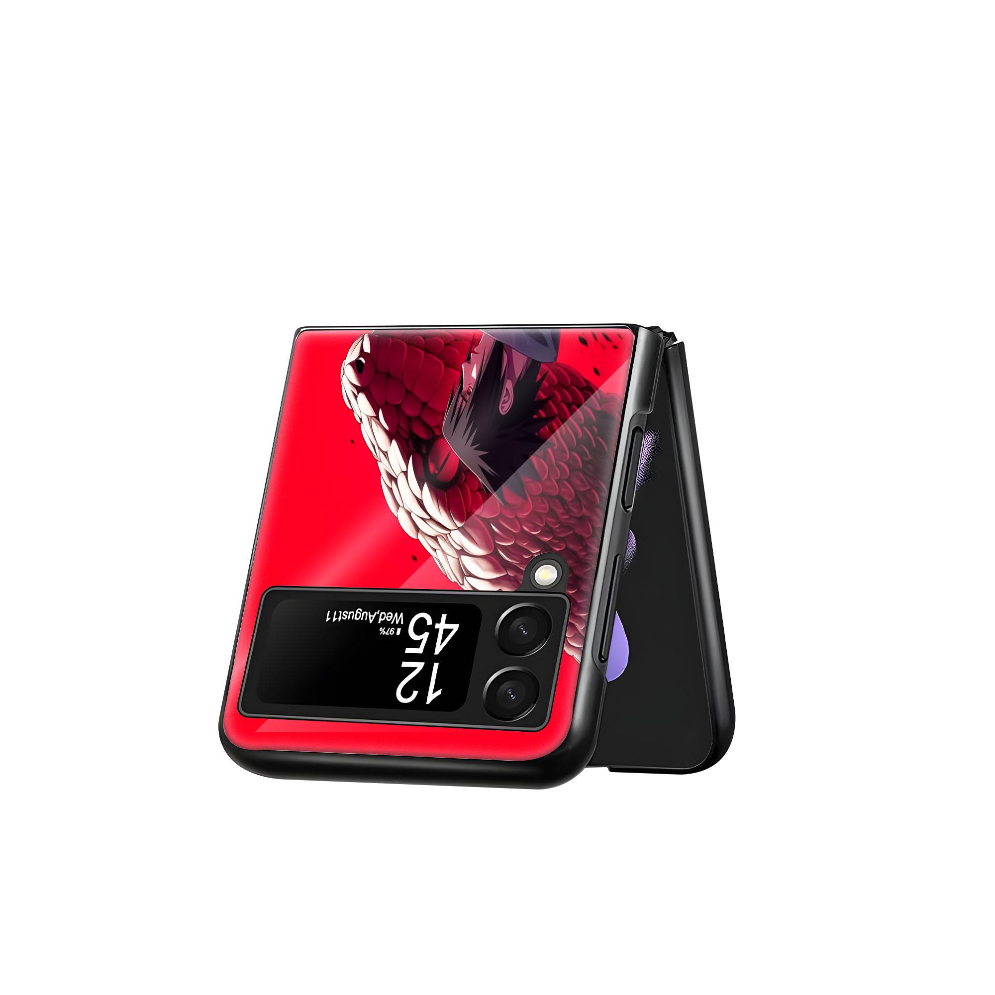 Sasuke Uchiha Samsung Z Flip Glass Case - Image 3