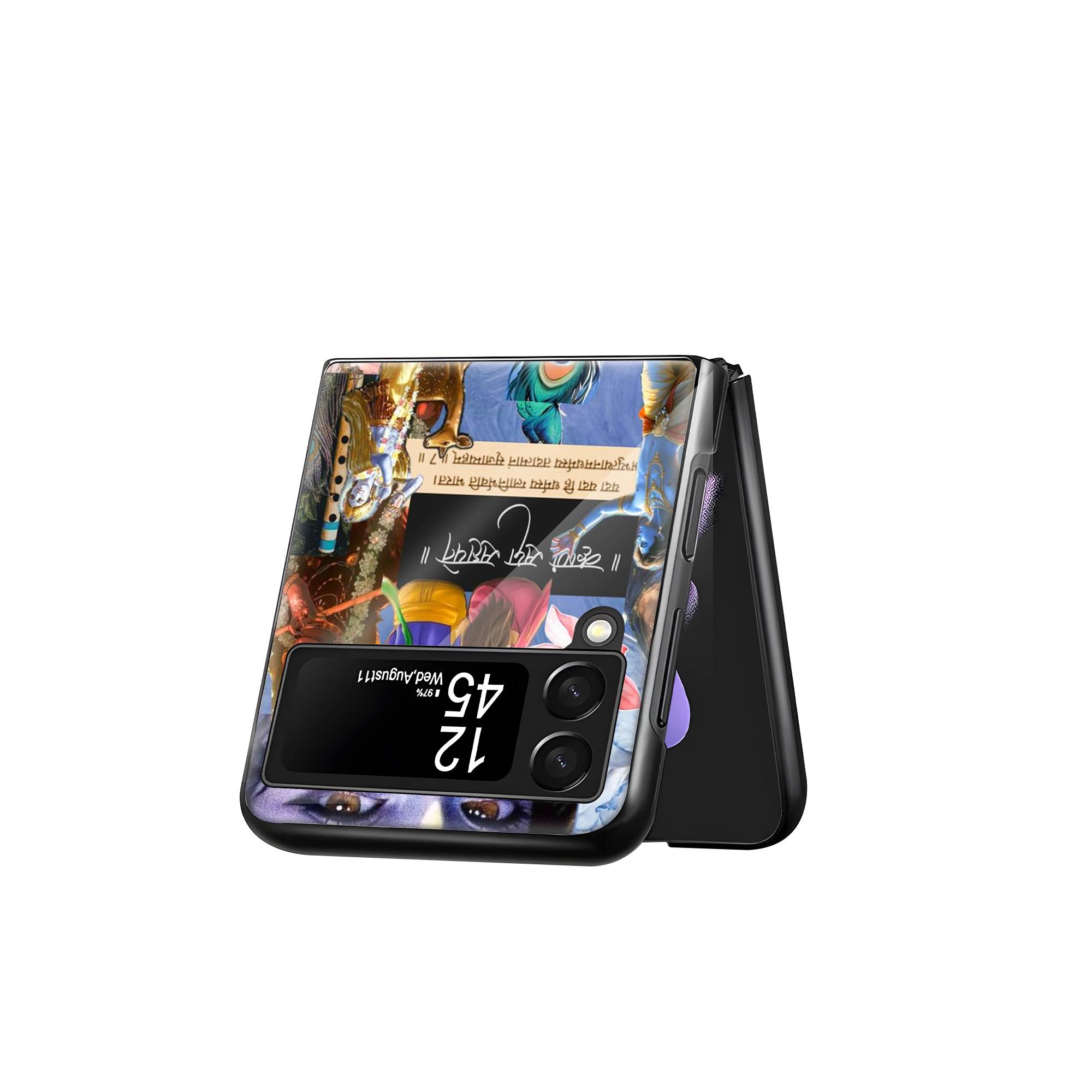 Krishna Aesthetic Samsung Z Flip Glass Case - Image 3