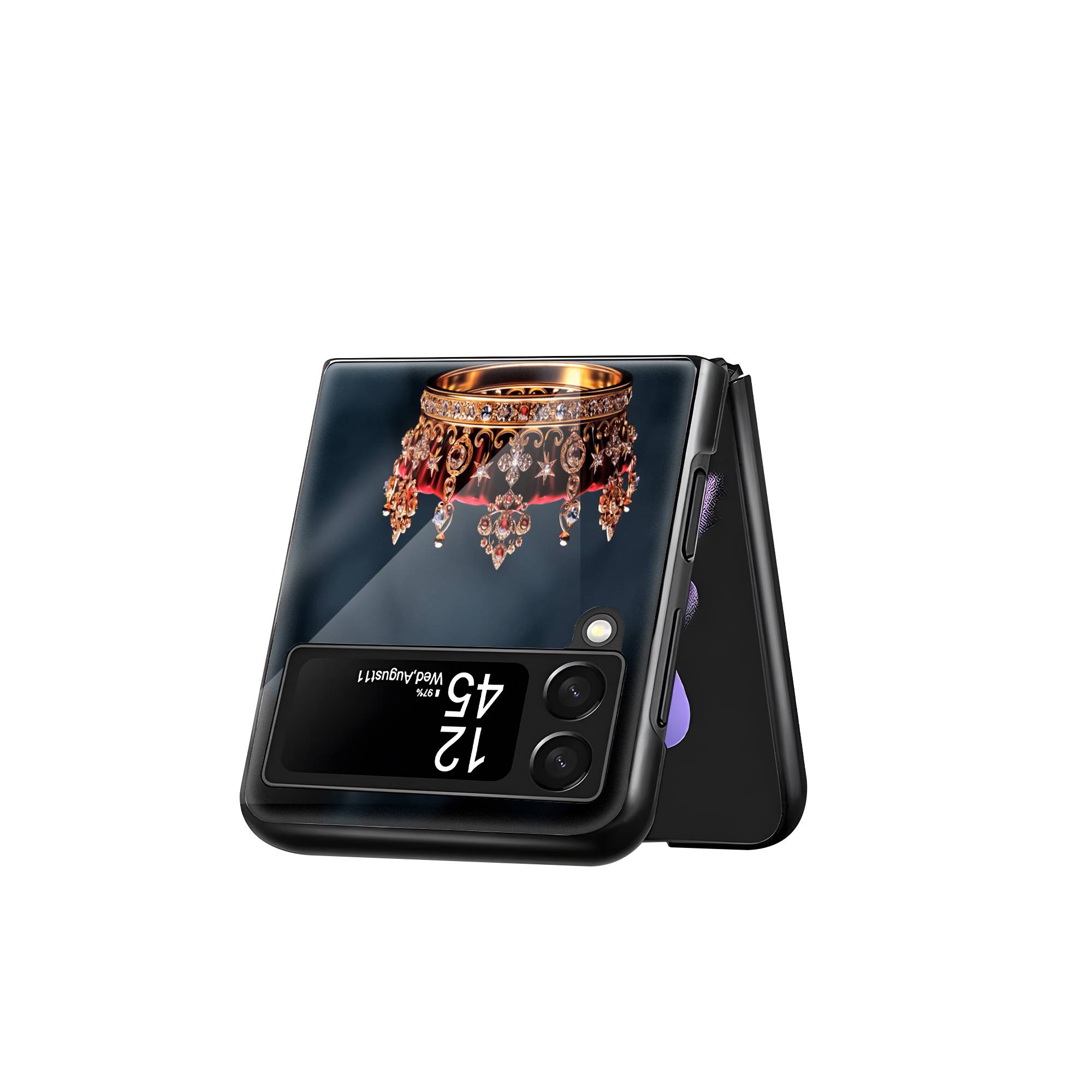 Ornate Crown Samsung Z Flip Glass Case - Image 3